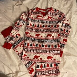 NWT Kids ' Holiday Fair Isle Print Pajama Set - Wondershop White 12